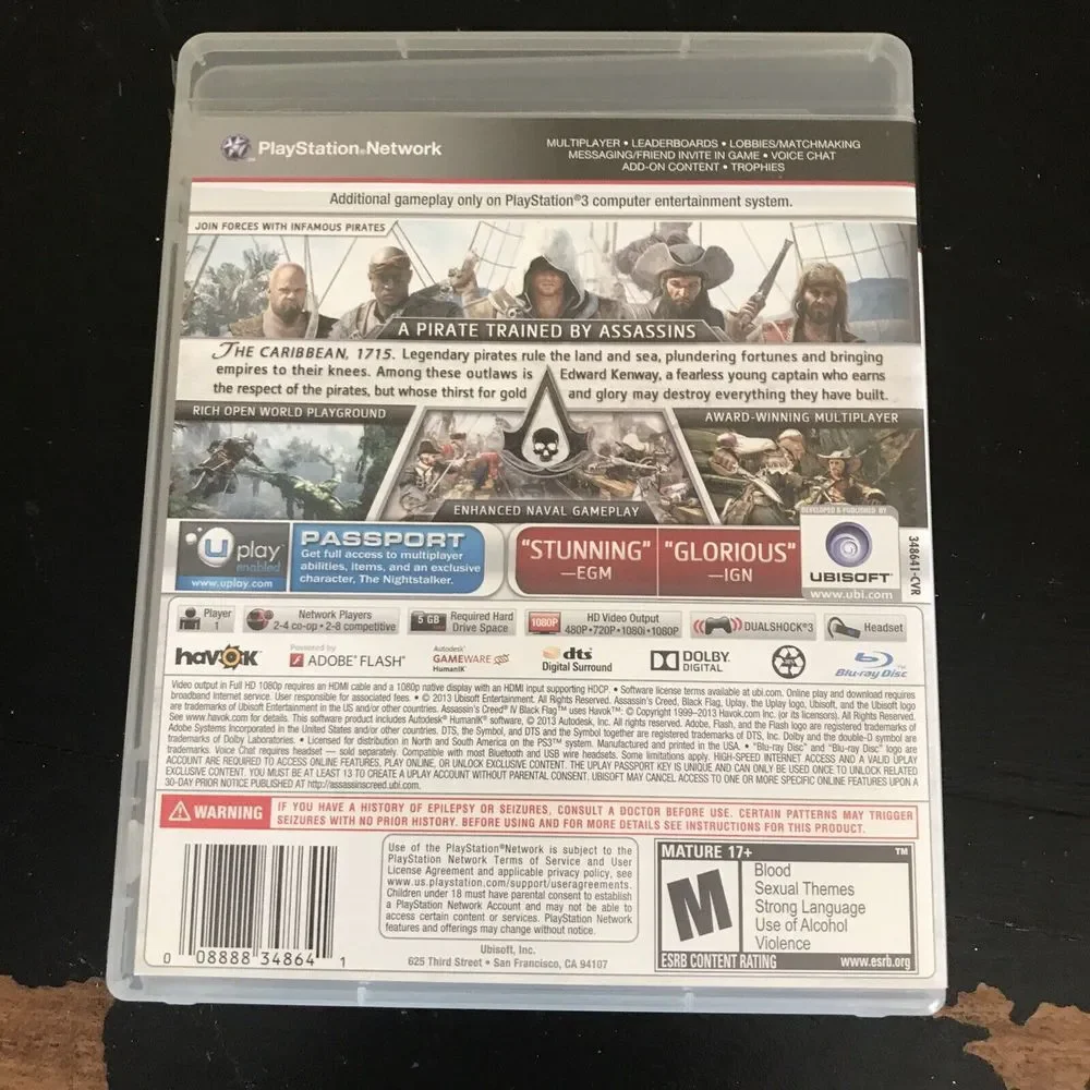 Assassin's‎ Creed IV Black Flag Walmart Ed PS3 PlayStation 3 untested